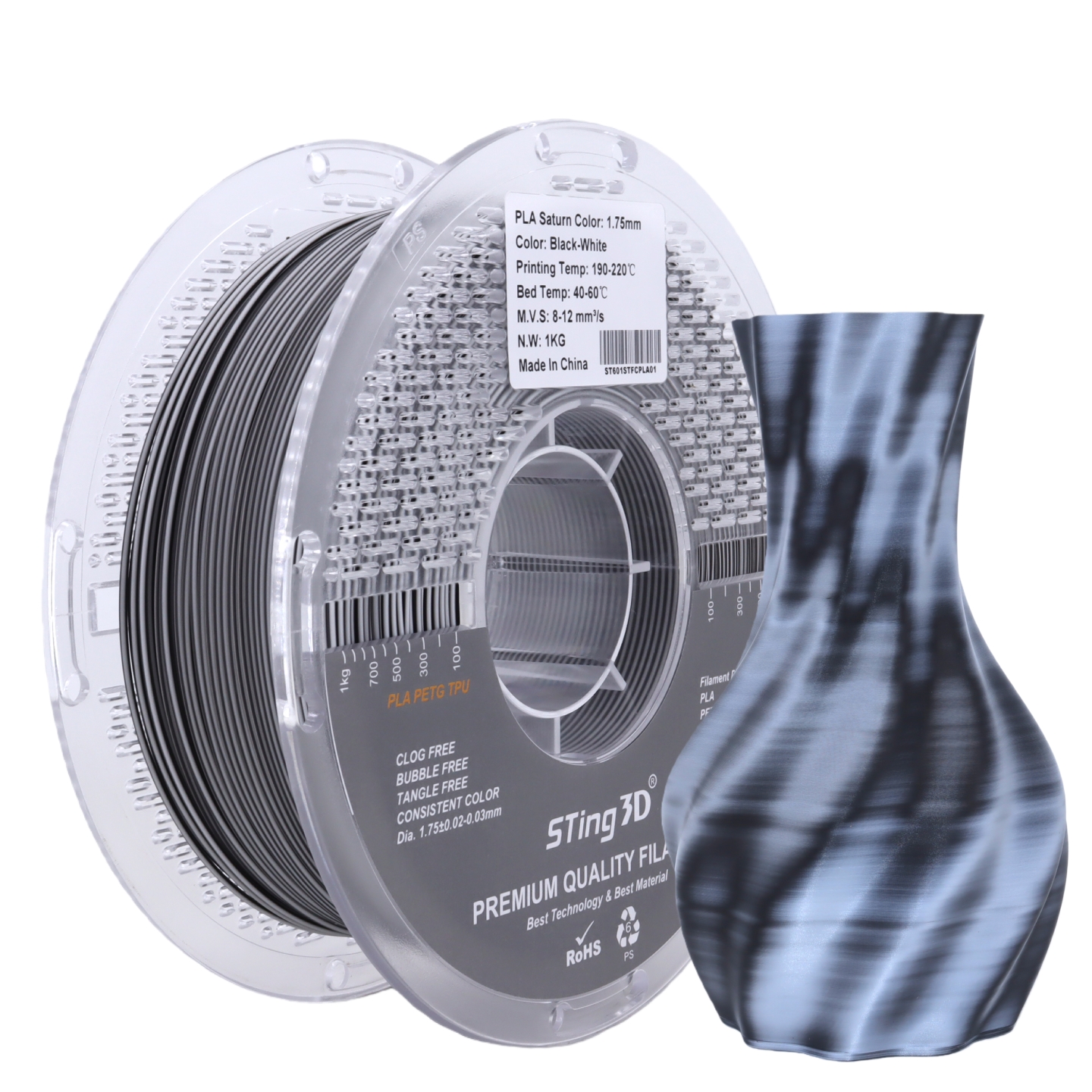 PLA Saturn Color Black-White