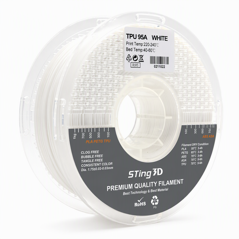 Sting3D Sting3D - TPU 95A Sting3D - White - 1.75 mm - 1000 g